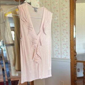 H&M Pink Sleeveless Ruffled Tank Top